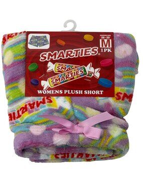 Smarties Plush Lounge Shorts Size Medium Fuzzy Pajama Shorts